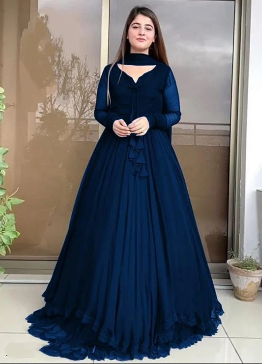 Stylish Collection Stitched Party Wear Maxi 3pc Dress For Women and Young Girls - Dress For Girls - Dress For Women - Stitched Suit for Girls - Stitched Suit For Women
