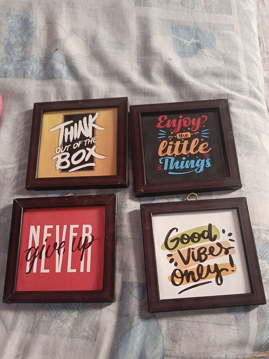 Modern Abstract Minimalist Floral and Inspirational Wall Art Frames Wall Decoration Items Motivational Inspirational Quotes Frames with Free Print 5x5 inch Home Decoration Picture Gallery for Living Room Bedroom Study Room Sure Shop